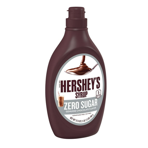 HERSHEY'S, Zero Sugar Chocolate Syrup, Gluten Free, Fat Free, Aspartame Free, 17.5 oz, Bottle