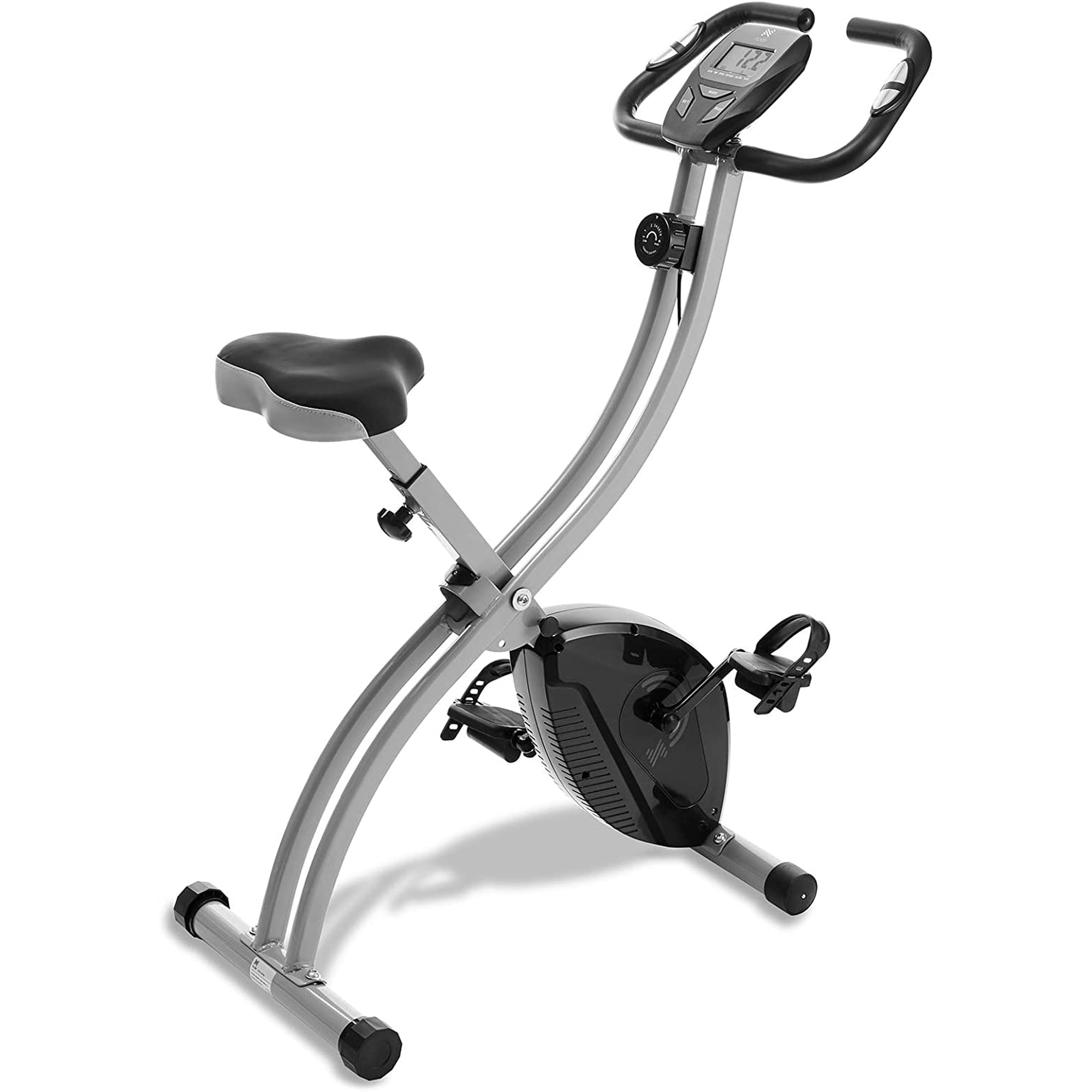 Indoor Cycling Bike - Folding, Upright Stationary Exercise Cycle with Magnetic Resistance