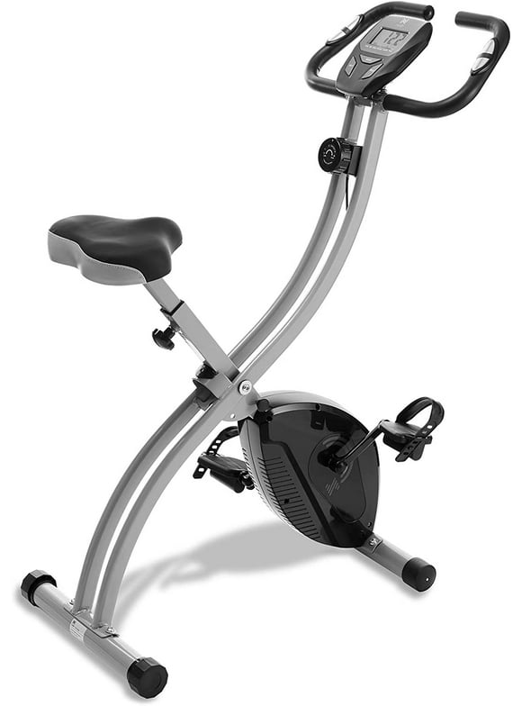 Indoor Cycling Bike - Folding, Upright Stationary Exercise Cycle with Magnetic Resistance