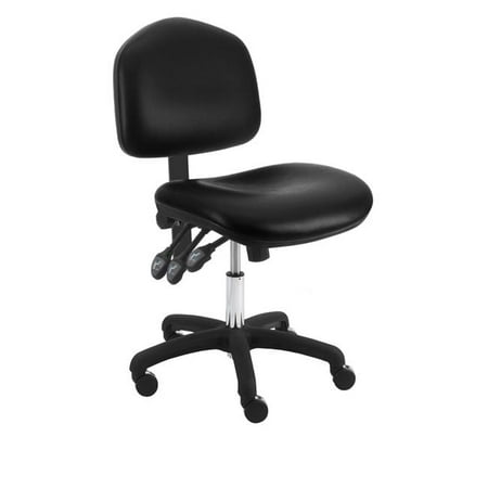 

WNS-V-TLC-black Vinyl Wide Desk Height Seating Chair Nylon Base & 18 to 23 in. 3 Lever Control Height Adjustment Black