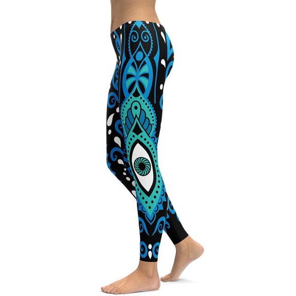 Hamsa Eye Leggings Size: XS for Women | FIERCEPULSE