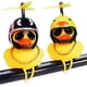 thumbnail image 1 of Adornos de goma para el salpicadero del coche, 2 uds., pato amarillo, bocinas de bicicleta con casco de hélice, 1 of 5