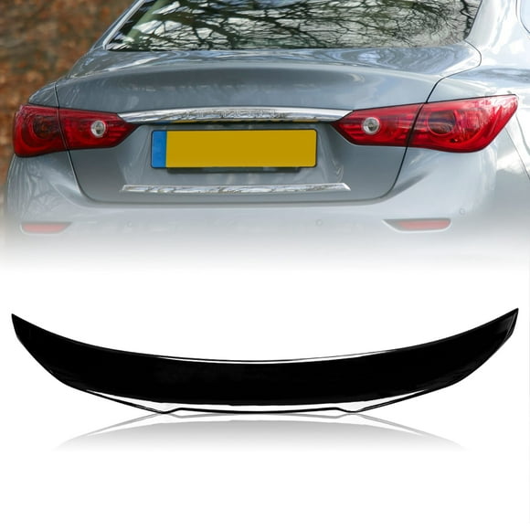 Rolling Gears Q50 Trunk Spoiler Wing Compatible with 2014-2024 Infiniti Q50 Sedan Spoiler Gloss Black Painted (DN-Type)