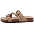 thumbnail image 5 of Litfun Women's Cork Footbed Sandals with Arch Support Slip-on Slide Sandals with Adjustable Buckles, Apricot, 5 of 8