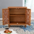 thumbnail image 4 of Sophia & William 34" Height 2-Door Retro Distressed Hollow-Carved Storage Cabinet - Brown, 4 of 9