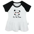 thumbnail image 1 of Hi, I'm New Funny Dresses For Baby, Newborn Babies Skirts, Infant Princess Dress, 0-24M Kids Graphic Clothes (Black Raglan Dresses, 6-12 Months), 1 of 4