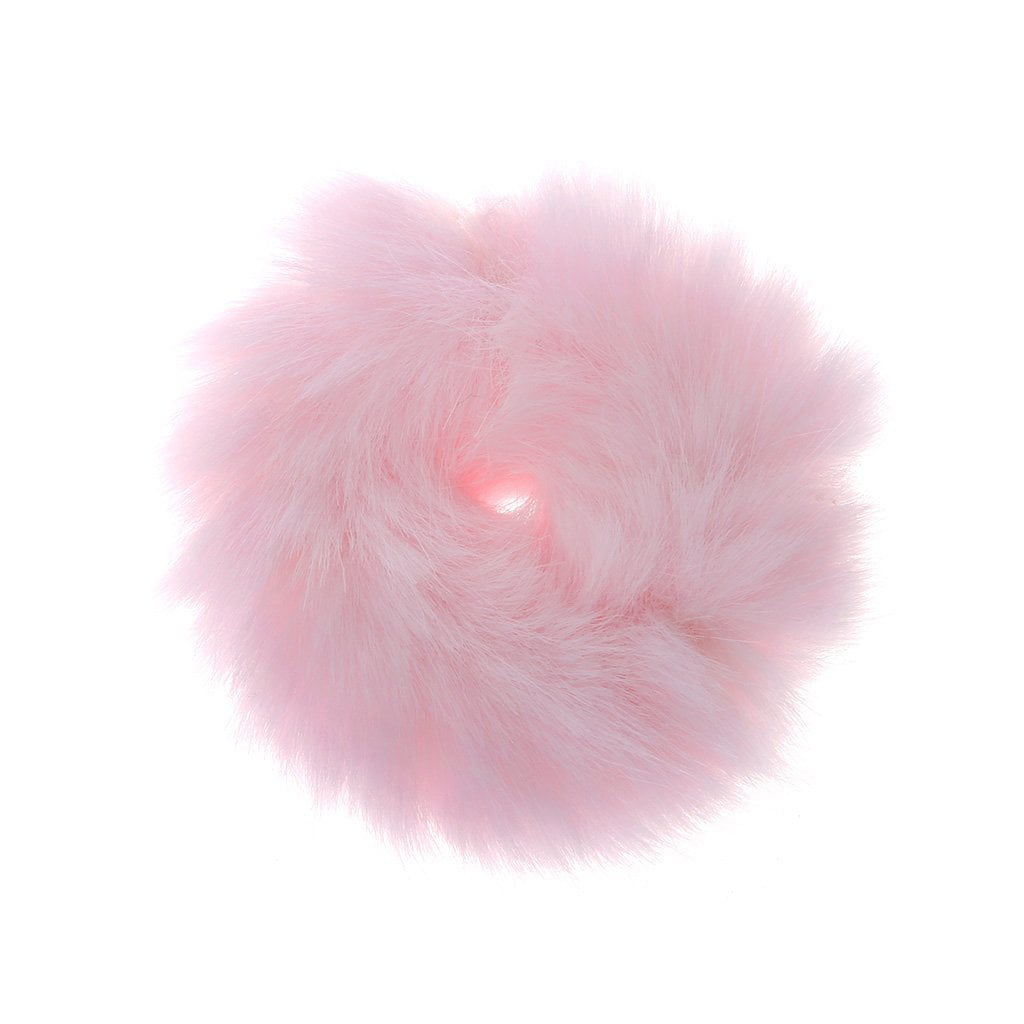 Fashion Fluffy Furry Scrunchie Elastic Hair Tie, Baby Pink 