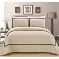 thumbnail image 1 of Chic Home QS4394-US 2 Piece Selby Hotel Collection 2 Tone Banded Quilted Geometrical Embroidered Twin Quilt Set, Beige, 1 of 1