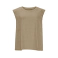 thumbnail image 4 of Womens Summer Tank Tops, Sleeveless Shirts for Women Casual Loose Fit Solid Color Crewneck Tanks Dressy Blouses, 4 of 6