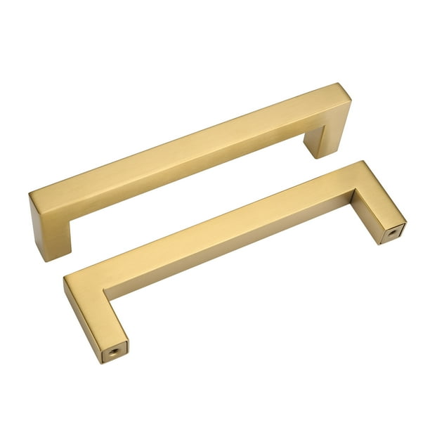 10 Pack Goldenwarm 5in Handle Brushed Brass Drawer Pulls