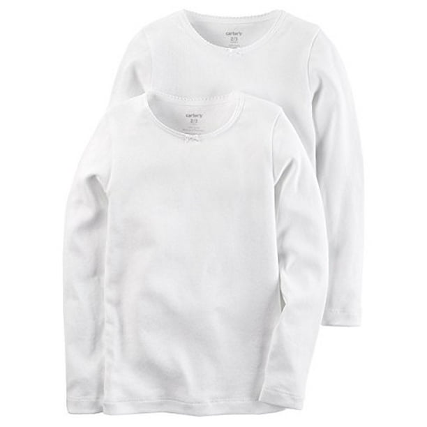Carter's Girls' 2-Pack Cotton Longs sleeve Undershirts (2-3T) - Walmart.com