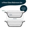 thumbnail image 3 of Libbey Baker’s Premium 2-Piece Glass Bread Loaf Pan Baking Dish Set, Space-Saving Glass Bakeware set for Bread, Loaf, and Pound Cakes, 3 of 6