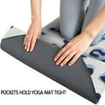 thumbnail image 3 of White and Blue Of Leopard Print Hot Yoga Mat Towel Non Slip for Hot Yoga - Quick-Drying Yoga Mat Cover with 4 Corner Pockets with Travel Bag - Hot Yoga Towel Non Slip 70"x26", 3 of 6