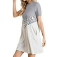 thumbnail image 3 of Gvmfive Women Summer Short Sleeve Colorblock Pockets Swing T-shirt Dress, 3 of 8