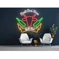 thumbnail image 3 of Meat Wine Restaurant Neon Sign, Grill Bar BBQ Decor, 3 of 4