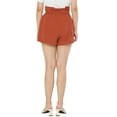 thumbnail image 3 of DARING DIVA Women's Bow Tie High Waist Short Paper Bag Shorts S Orange Red, 3 of 6