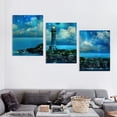 thumbnail image 4 of Shadudu Lighthouse Island Ocean Canvas Prints Triptych Set for Living Room Bedroom Home Office Wall Decor 12"x16"x3pcs, 4 of 6