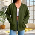 thumbnail image 5 of FDGIU Women's Solid Snap Button Jacket, Drop Shoulder Rib Cuff Long Sleeve Oversized Casual Sweatshirt Coat with Side Pockets for Spring Fall Daily Lounge Layering, 5 of 8