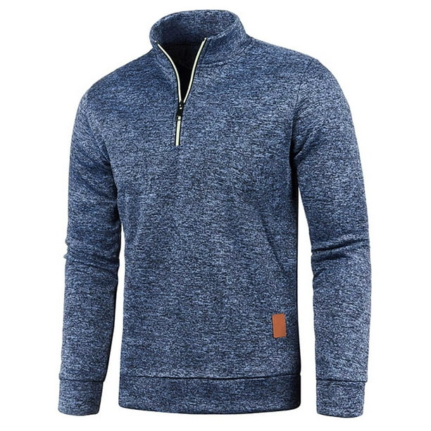 jsaierl Fleece Sweatshirt for Men Stand Collar Quarter Zip Pullover Top ...