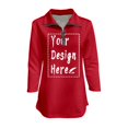 thumbnail image 4 of Women's 3/4 Sleeve V Neck Zippered Solid Collar Shirt Sweatshirt High Low Shirt 3x Glitter Shirt Shirts with Lace for Women Women's Tunic Blouses Long Tops for Leggings Low Back plus Tunic Oversized, 4 of 8