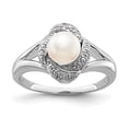 thumbnail image 7 of 925 Sterling Silver Rhodium-Plated Diamond and Freshwater Cultured Pearl Ring Size 7, 7 of 7
