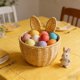 thumbnail image 5 of Cesta de almacenamiento decorativa de Pascua con forma de orejas de conejo, tejida con cuerda de papel, para organizar el hogar y almacenar, contenedor de almacenamiento de escritorio, bonita cesta de, 5 of 6