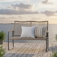 thumbnail image 2 of YODOLLA Outdoor Wicker Patio Bench, Rattan Loveseat with Backrest and Armrests, Brown, 2 of 9