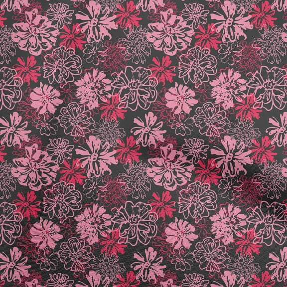 oneOone Cotton Poplin Pink Fabric Floral Retro Sewing Craft Projects Fabric Prints By Yard 42 Inch Wide