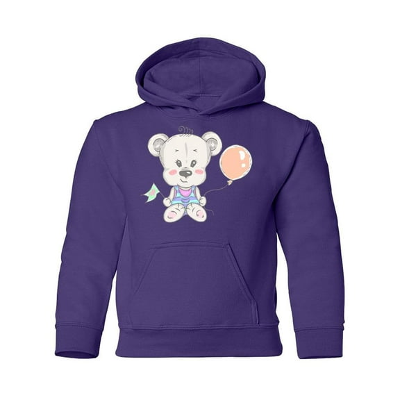 Cute Teddy Bear With Balloon Hoodie Juniors -Image by Shutterstock, x-Large