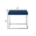thumbnail image 5 of Zen 24 Inch Side End Table, Square, Polished Blue Top, Chrome Metal Finish, 5 of 5