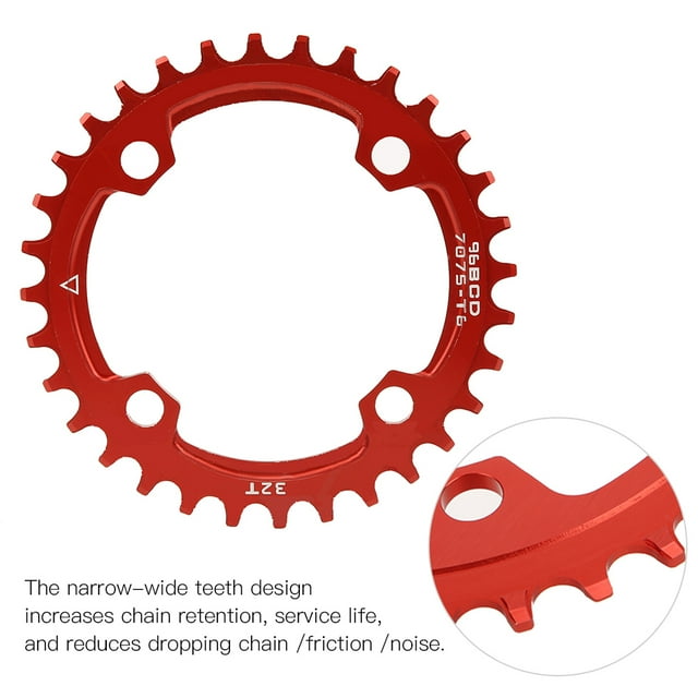 Chainring, Bike Chainring, Stable Performance 96BCD High Reliability Single Chain Ring for Repair Bicycles Mountain Bicycle Mountain Bicycle Chainring 32T,34T,36T