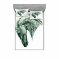 thumbnail image 2 of Ambesonne Retro Fitted Sheet & Pillow Sham Set, Green Stain Horse Head, Twin, Grey, 2 of 3