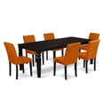 thumbnail image 2 of East West Furniture Dining Room Set Black, LGAB7-BLK-61, 2 of 6