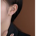 thumbnail image 2 of Solid 925 Sterling Silver Bow Clip On Earrings Ribbon for Women Bowknot Cuff Earrings Non Pierced Wrap Earrings, 2 of 6