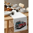 thumbnail image 2 of Table Runner Dresser Scarf 13 x 48 Inch Red Fire Truck Retro Classic Car Cartoon Table Runners Non-Slip Heat Kitchen Dining Table Decor for Indoor Outdoor Home Party Decoration, 2 of 7