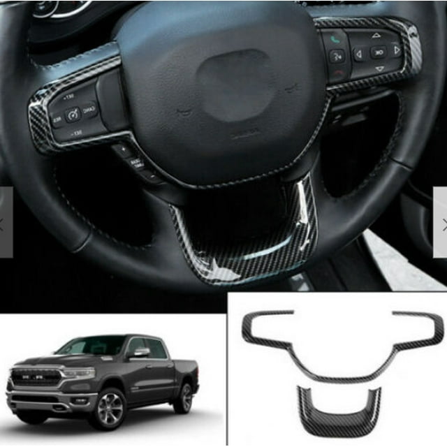 Volant Intérieur pour Ram e Cover Trim pour Dodge pour Ram 1500 2018+ Fibre de Carbone