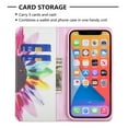 thumbnail image 4 of iPhone 13 Pro Wallet Case PU Leather Folio Flip Stand, Allytech Magnetic Credit Card Holder Protective Anti-Scratch TPU Bumper Skin Cover for iPhone 13 Pro 6.1" 2021, Colorful Sunflower, 4 of 4