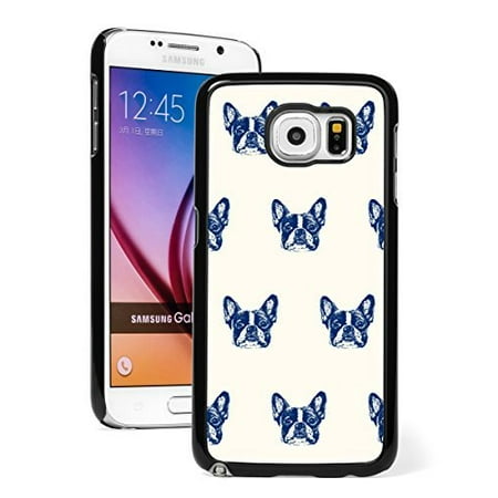 - Samsung Galaxy Note 5 Hard Back Case Cover Blue French Bulldog Faces Pattern (Black)