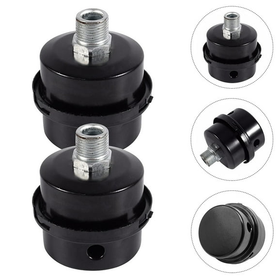 WRISTBIQUE 2Pcs Air Compressor Filter Noise Muffler Intake Black for Blowers and Screw Compressor Systems