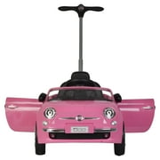 Best Ride On Cars 2-in-1 Fiat Model Baby Toddler Toy Push Car Stroller, Pink