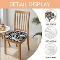 thumbnail image 2 of Black Christmas Snowflake Seat Covers for Dining Room Chairs Set Of 6,Stretch Printed Washable Chair Seat Cover with Elastic Ties and Button,Removable Waterproof Couch Cushion Covers, 2 of 6