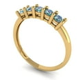 thumbnail image 2 of 0.35 ctw Wedding Band for Women - 18K Yellow Gold Blue Moissanite Stackable Eternity Ring, 2 of 6