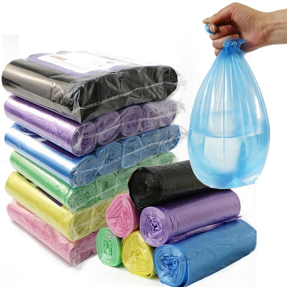 Travelwant 15Rolls 300Pcs Trash Bags - Garbage Bags Trash Can Liners Bathroom, Bedroom, Office, Car, Home Waste Bin Plastic Trash Can Liners