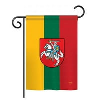 Breeze Decor BD-CY-GS-108198-IP-BO-D-US14-BD 13 x 18.5 in. Lithuania Flags of the World Nationality Impressions Decorative Vertical Double Sided Garden Flag Set with Banner Pole