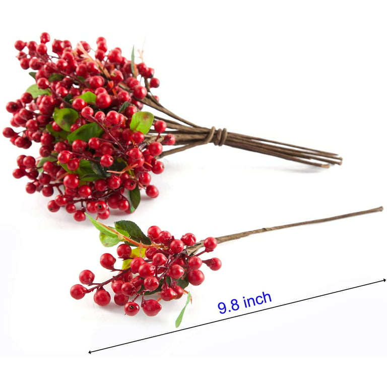 AURORA TRADE 10PCS Artificial Red Berry Twig Stems, 9 inch Artificial  Burgundy Holly Berry Picks for Christmas Tree Decorations, Crafts, Wedding,  Party, Holiday, Home Decor and Wreath DIY 