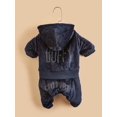 thumbnail image 2 of 1pc Pet Clothing Winter Thickened Plush Pink Four-legged Clothes With Rhinestone For Cats And Dogs, 2 of 4