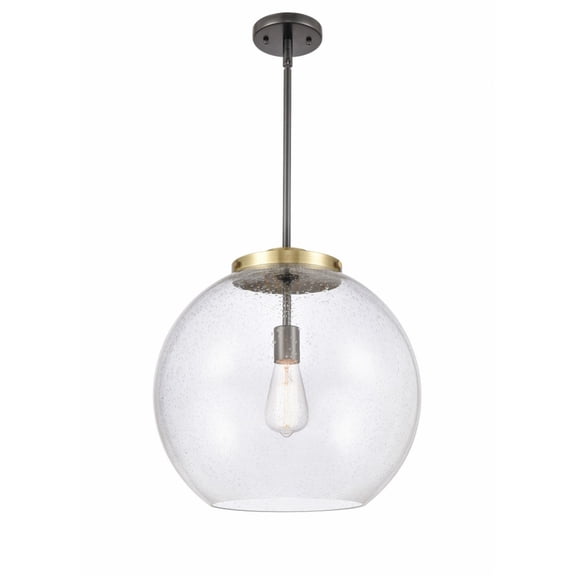 221-1S-BAB-G124-16-Innovations Lighting-Athens - 1 Light Pendant In Industrial Style-16.38 Inches Tall and 15.75 Inches Wide-Black Antique Brass