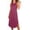 *Wine, variant on ClodeEU Women's Sleeveless Crew Neck Midi Dress, Solid Color Casual Side Slit Summer Dress Army Green,Women's Plus L