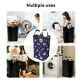 thumbnail image 4 of DouZhe 50L Rectangular Laundry Basket, Cartoon Blue Space Rocket Prints Waterproof Foldable Laundry Hamper with Aluminum Handles, 4 of 6