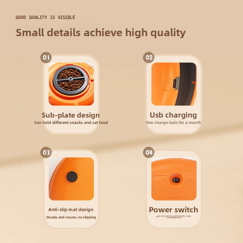 ZZR New Product Pet Remote Control Treat Dispensing Toy Electric Cat Dog Bell Ball Flying Saucer Puzzle Hidden Food Automatic Feeder